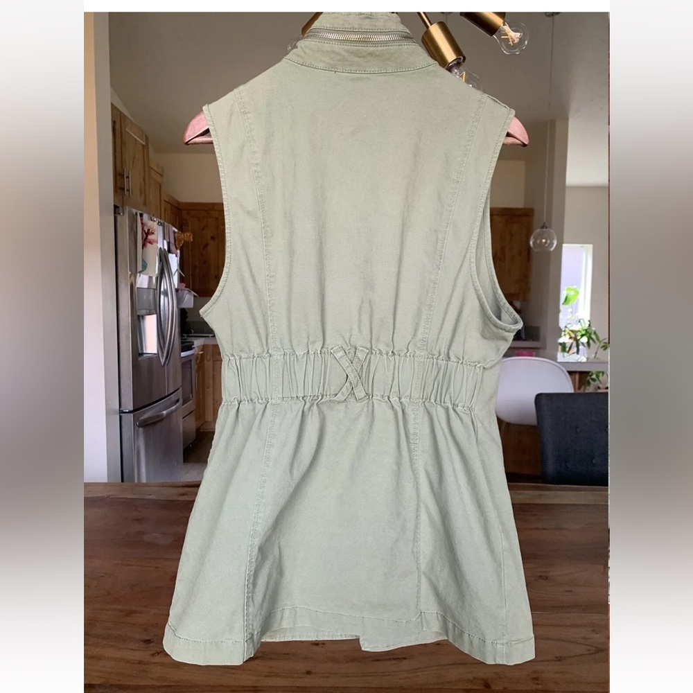 ▶️ Cabi Womens Explorer Military Vest Small 5101 Olive Green Full Zip Utility - Picture 4 of 9